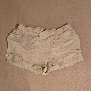 Linen-Blend Belted Girl's Shorts — Light Beige